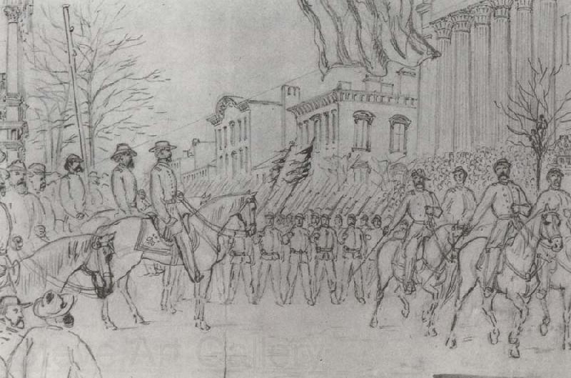 William Waud Sherman Reviewing His Army on Bay Street,Savannah,January Norge oil painting art